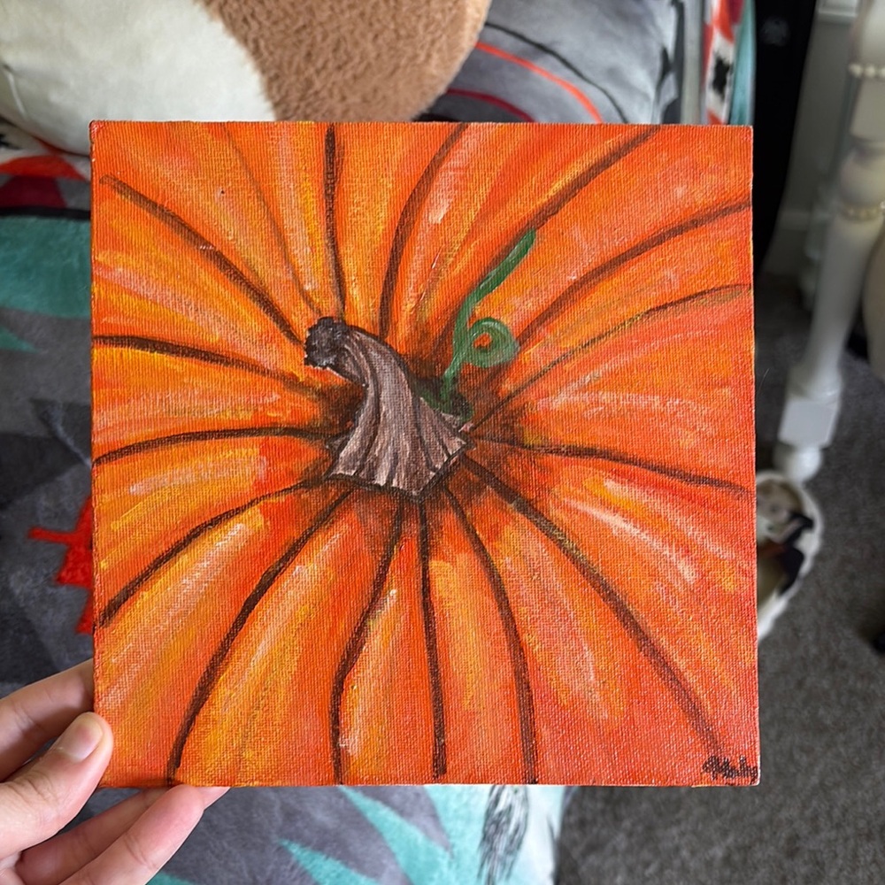 Hand painted pumpkin painting